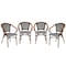 Flash Furniture Bordeaux French Bistro Stacking Chair w/Arms, Black/White PE Rattan/Bamboo Print Alum Frame, 4PK 4-SDA-ADS642142-BKWH-NAT-GG - alternate 7
